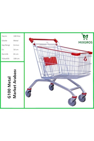G100 Metal Market Alışveriş Arabası 100 Litre