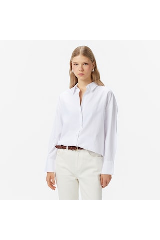 Nautica Kadın Beyaz Oversize Gömlek Düz 57w220t Beyaz