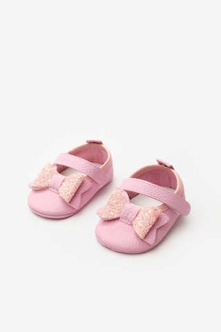Le Mabelle Pembe Pullu Cırtlı Deri Kız Bebek Makosen Pembe