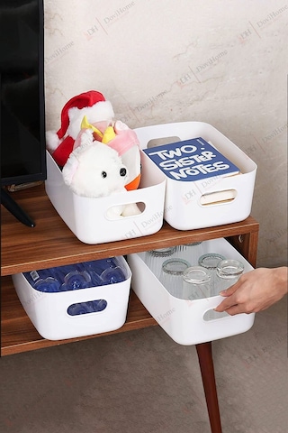 6 Adet 3.5 Litre Dolap Içi Ve Buzdolabı Düzenleyici, Banyo, Mutfak Organizer Sepet Seti - Beyaz