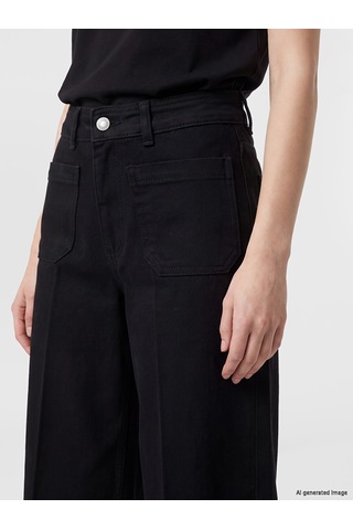 Lcw Jeans Siyah Yüksek Bel Culotte Kadın Jean Pantolon