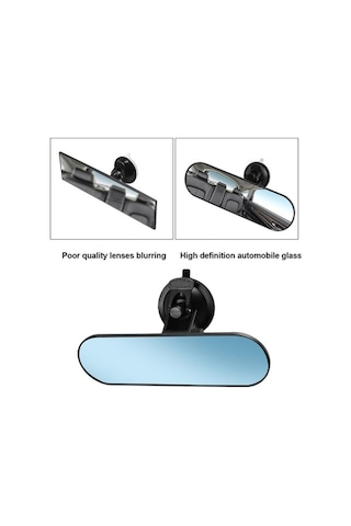 Novahub 360 Derece Ayarlanabilir İç Dikiz Aynası, Siyah, Geniş Görüş Alanı, Emme Montaj, Kamyon İçin