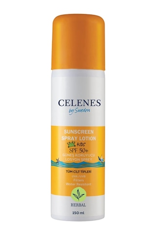 Celenes Herbal Çocuk Güneş Koruyucu Losyon Sprey SPF 50+ 150 ML Celenes Herbal Çocuk Güneş Koruyucu Losyon Sprey SPF 50+ 150 ML