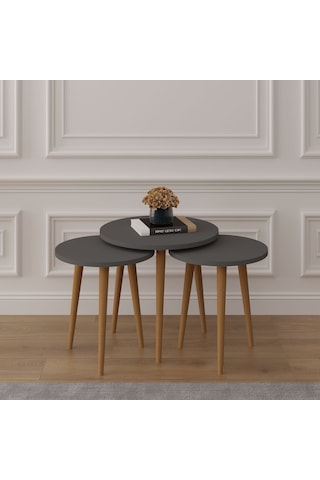 3 Lü Yuvarlak Zigon Sehpa Ahşap Ayaklı-sehpa01-antrasit