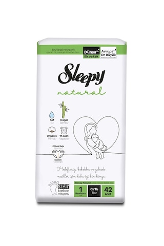 Sleepy Natural Yenidoğan Bebek Bezi 1 Numara 42 Adet