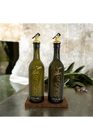 Selka Home 2'li Ahşap Stant Organıc Oıl Yağlık 750 Ml 001