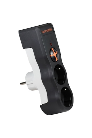 Tunçmatik TSK19022 2'li 1050 J Akım Korumalı Priz Siyah