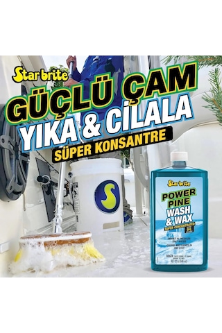 Starbrite - Tekne Şampuanı Ve Cila 950 Ml Power Pine Çam Özlü Konsantre: Çamın Doğal Gücüyle Derinlemesine Temizlik Ve Uzun Ömürlü Vaks Koruması