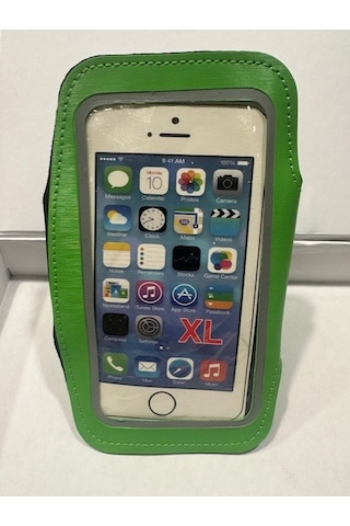Yeşil Telefon Kol Bandı Sporcu Kılıfı Büyük Telefonlar İçin Koşu İçin Telefon Kılıfı 16x8 Cm Yeşil