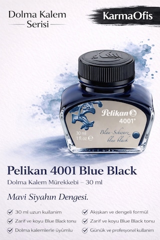 4001 Blue Black Dolma Kalem Mürekkebi 30 Ml Mavi Siyah Ton Diğer