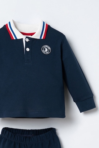 U.S. Polo Assn. Erkek Bebek Lacivert Uzun Kol Pijama Takım Usb3197-c-v1 Usb3197-c-v1