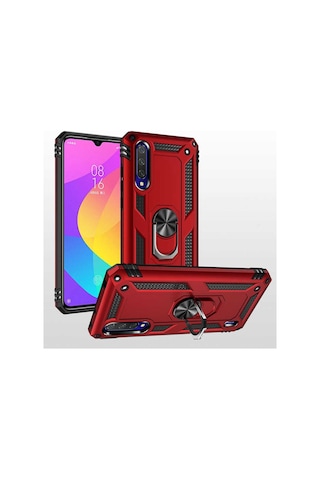 Xiaomi Mi A3 Yüzüklü Standli Vega Kilif Ekran Koruyucu 510330626