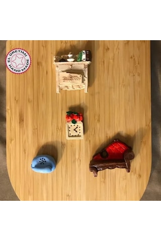 Uretti - Pınar 2572 - 9351 El Yapımı 4'lü Tematik Minyatür Eşyalar Magnet