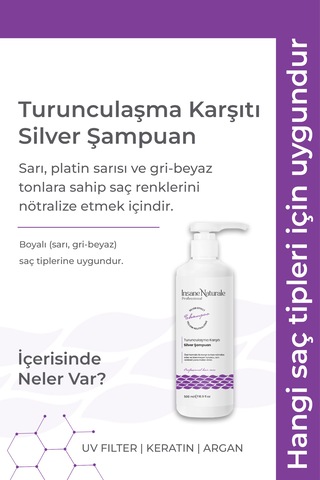 Turunculaşma Karşıtı Mor Şampuan Silver Şampuan 500 Ml