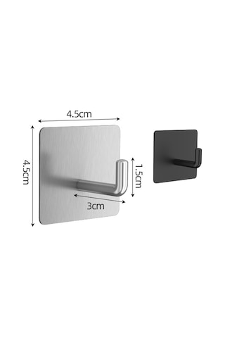 4 Adet Duvara Monte Kanca 304 Paslanmaz Çelik Asma Kancaları Mutfak Banyo Yatak Odası İçin Siyah