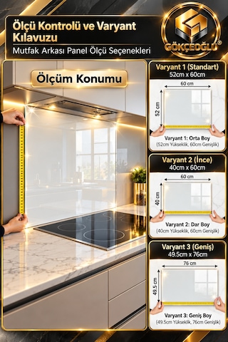 Gökçeoğlu Cam Ocak Arkası Koruyucu Cam Koruyucu Tezgah Ankastre Arkası Siyah Fon Beyaz Zambak Temalı 52cm X 60cm Çok Renkli