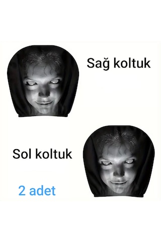 Dekoratif Oto Başlık Kılıfı/maske 2'li Siyah - Gri