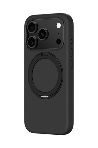Apple Uyumlu iPhone 17 Pro Max Amazingthing Cloudie Magspin 360 Derece Standlı M-safe Kılıf Siyah Siyah