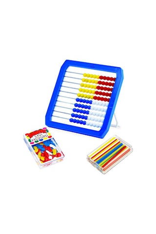 Anaokul Ilkokul 1.Sınıf Seti Fasulye Sayma Çubuk Abaküs Seti 3 Lü