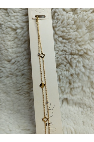Stainless Steel Yonca Çelik Halhal Gold