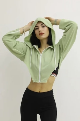 Lukas Kapşonlu Yan Dekolteli Sweat Yeşil - P-019669
