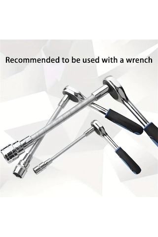 Evrensel Elektrikli Anahtar Soketi, 3 Sayımlı Bükülebilir Esnek Şaft