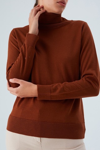 Peraluna Valerıa Pullover Boğazlı İnce Kadın Triko Kazak Kahve-kahve Kahve