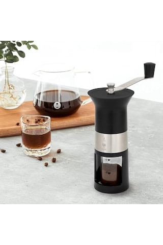 Manuel Kahve Değirmeni Paslanmaz Çelik, Mat Siyah Siyah