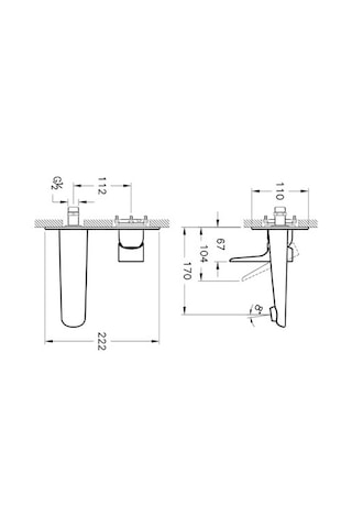 Artema X-Line Duvardan Ankastre Lavabo Bataryası Altın A4239923