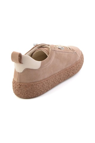 Bambi Vizon Süet Hakiki Deri Kadın Sneaker K01822268402