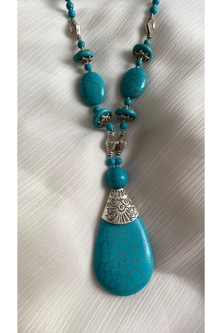 Özel Tasarım Firuze Kolye Turkuaz