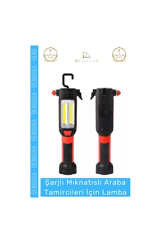 Ledlamba Şarj Edilebilir Mıknatıslı Led Fener Atölye Çalışma Güçlü Araba Tamircileri İçin Lamba
