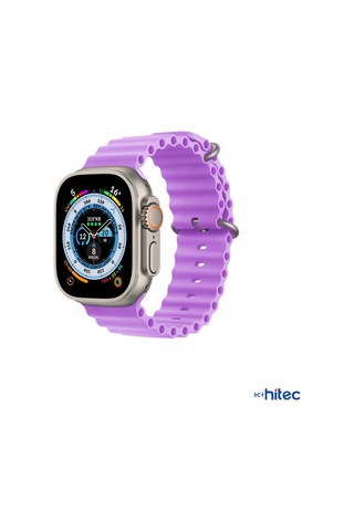 Schitec 42-49mm Yeni Nesil Apple Uyumlu Watch Akıllı saat kordon silikon Mor