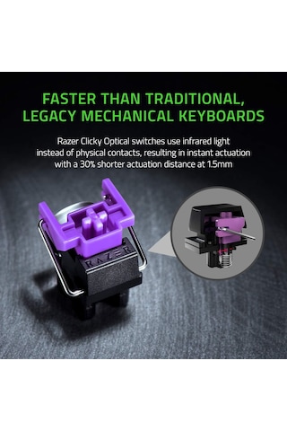 Razer Huntsman Mini Mor Anahtar - Opto-mekanik Anahtarlı Kompak