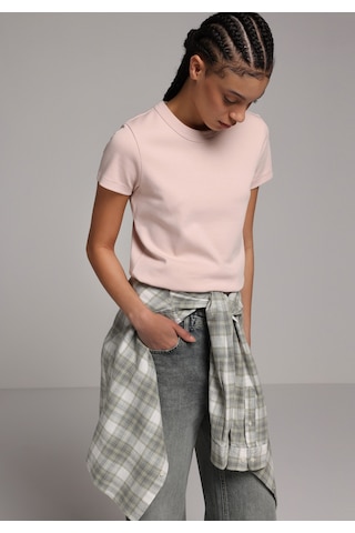 Colin's Colins Slim Fit Yuvarlak Yaka Düz Kadın Pembe Kısa Kol Tişört Cl1068567 Q1.v2 Sfp Soft Pink