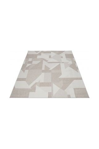 Modern Krem Geometrik Desenli Sisal Halı Dokuma Salon Ve Mutfak Halısı Çok Renkli