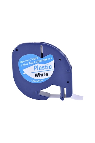 Dymo Letratag S0721660 Beyaz Plastik Yedek Şerit Etiket 12MM X 4M