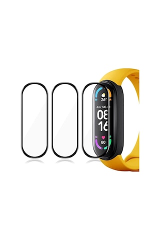 Xiaomi Mi Band 5 Tam Kapatan Pmma Ekran Koruyucu Tam Kapatan Siyah 3 Adet