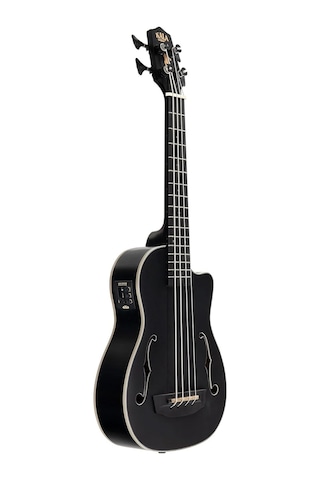 Kala Black Journeyman Maun Akustik-elektro U Bass Mini Bas Gitar