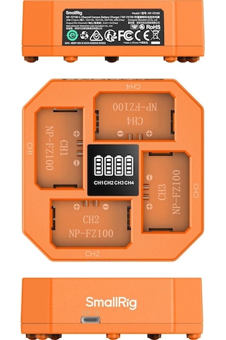 Smallrig 4839 Np-fz100 4 Kanallı Kamera Pil Şarj Cihazı Siyah