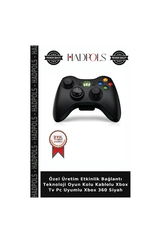 Özel Üretim Etkinlik Bağlantı Teknoloji Oyun Kolu Kablolu Xbox Tv Pc Uyumlu Xbox 360 Siyah