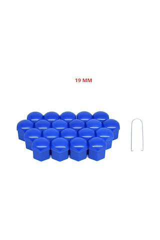 Bijon Kapağı Düz 19 Mm Mavi 20 Li Set