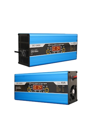 Powermaster Dc-1240a 12 Volt Max 40 Amper Digital Ekranlı Akıllı Kuru - Asit - Jel Akü Şarj Cihazı