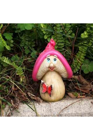 Trendooze Homyl Bahçe Mantar Heykeli, Kapalı Pembe, Sevimli Açık Dekor