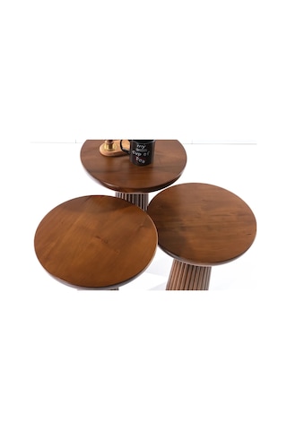 3'lü Mantar Yan Sehpa