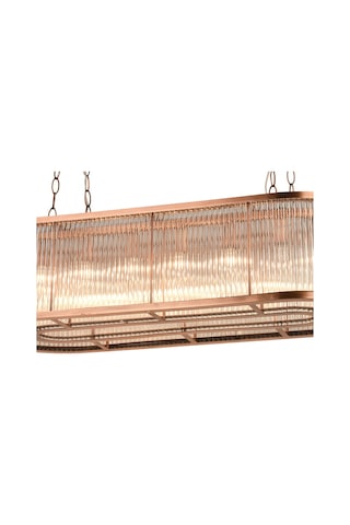 Lampaluce Albinia Özel Çubuk Taşlı Salon Sarkıt Avizesi Yemek Masası Üzeri Bakır 16'lı 60x100cm Bakır