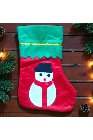 Küçük Boy 23 Cm Kardan Adam Noel Çorabı Kardan Adam Figürlü Çorap Yılbaşı Süsleri Kardan Adam Çorap