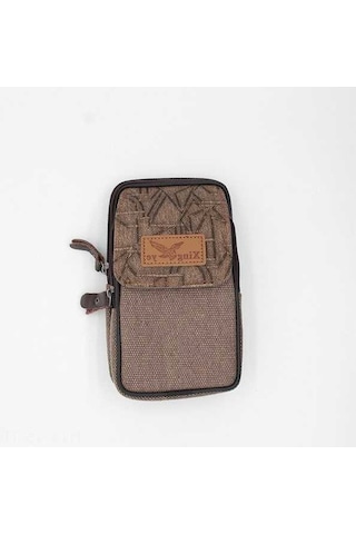 Fastbuy Erkekler İçin Çift Katlı Deri Bel Çantası - Çalışma/ev Kullanımı, Telefon & Parça Saklama Elbisesi, Kahverengi, 17x10