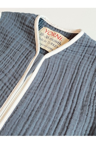 Yorni Denim Yazlık Ve Mevsimlik 4 Kat Müslin Torba Uyku Tulumu Koyu Gri