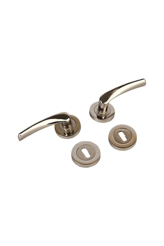 Bravo Rozetli Nikel Saten Kapı Kolu (Takım)